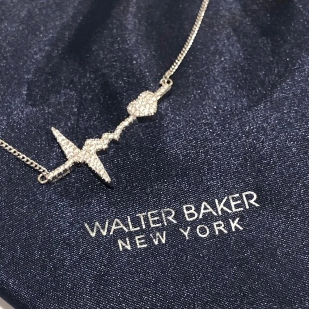 Walter Baker Crystal Heartbeat Necklace New - Picture 8 of 14